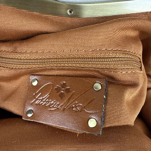 Patricia Nash Laureana Frame Satchel Yellow Woven Scallop Raffia Straw Crossbody - Picture 10 of 11